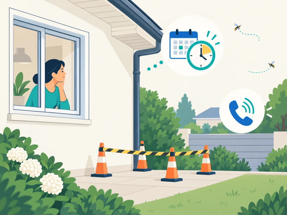 Zone maintenue à distance et surveillée après le traitement d’un nid