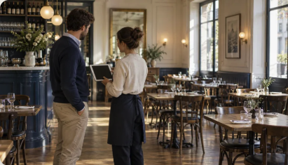 Inspection et échange dans un établissement professionnel
