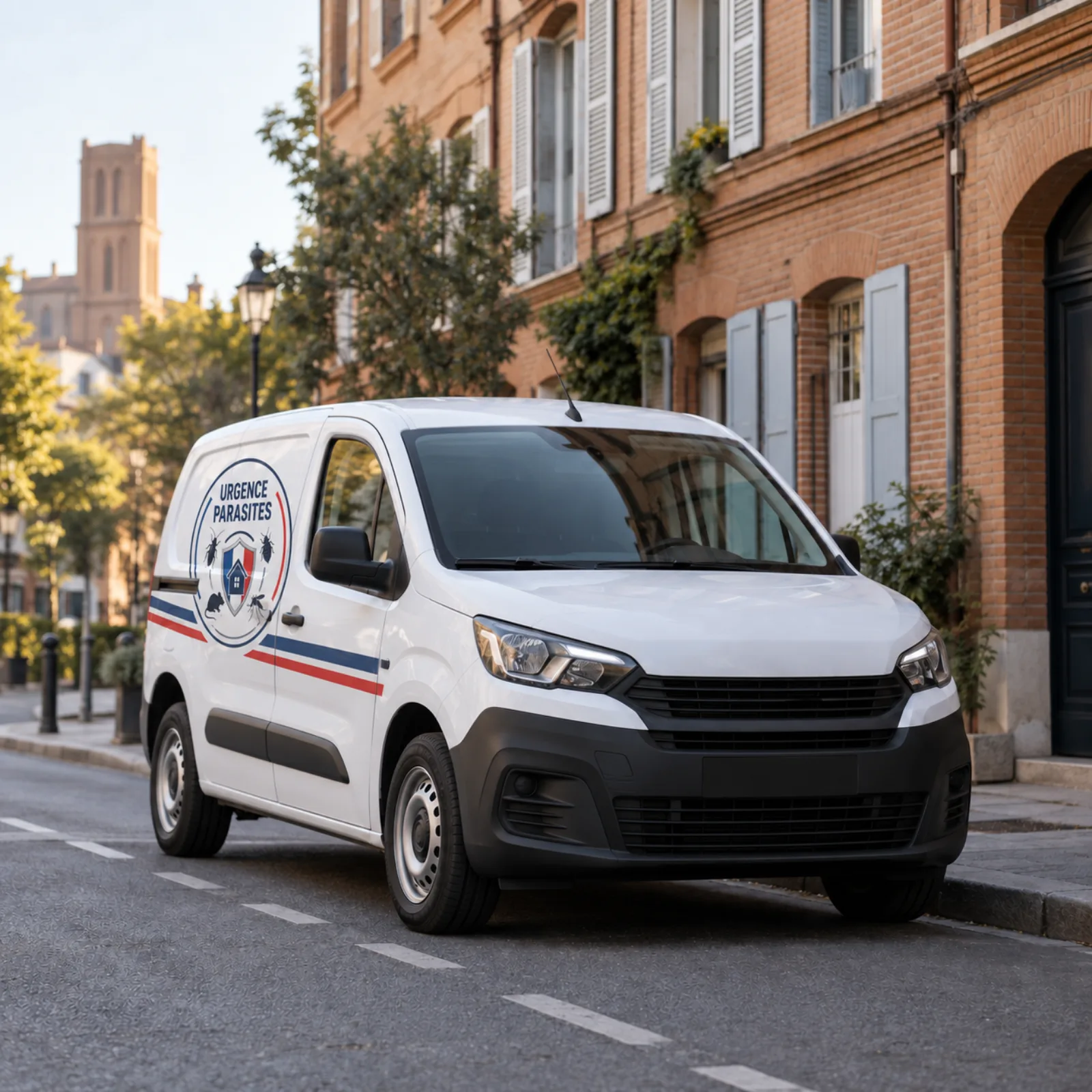 Véhicule d’intervention stationné dans une rue